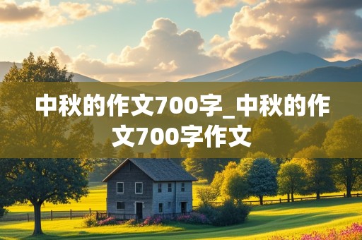 中秋的作文700字_中秋的作文700字作文