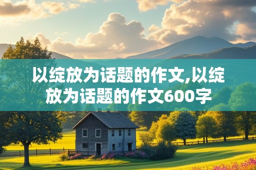 以绽放为话题的作文,以绽放为话题的作文600字