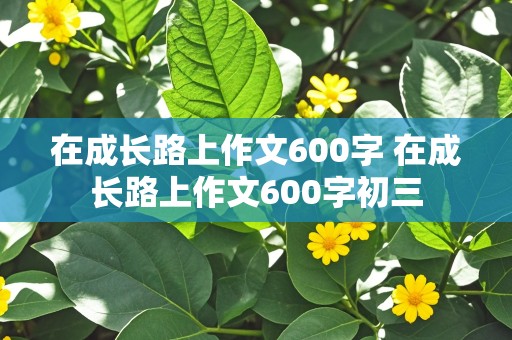 在成长路上作文600字 在成长路上作文600字初三