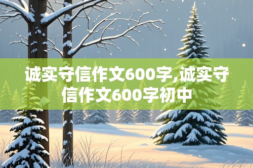 诚实守信作文600字,诚实守信作文600字初中