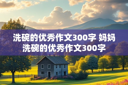 洗碗的优秀作文300字 妈妈洗碗的优秀作文300字