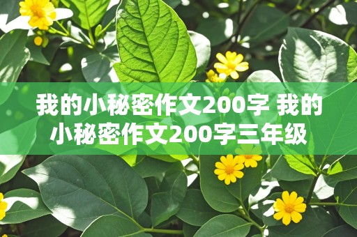 我的小秘密作文200字 我的小秘密作文200字三年级