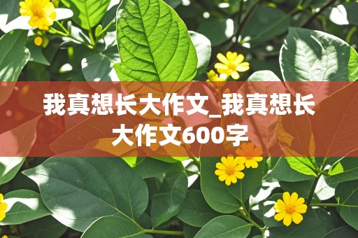 我真想长大作文_我真想长大作文600字