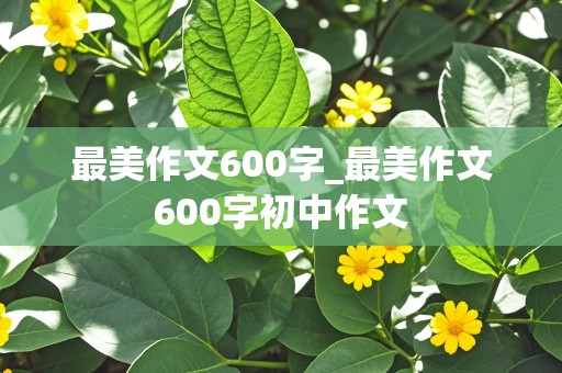 最美作文600字_最美作文600字初中作文