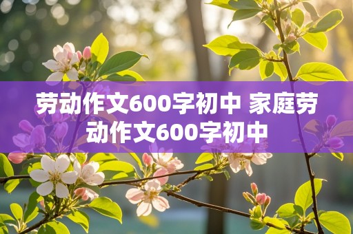 劳动作文600字初中 家庭劳动作文600字初中