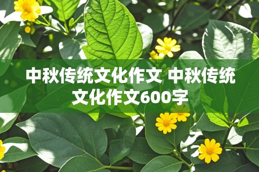 中秋传统文化作文 中秋传统文化作文600字