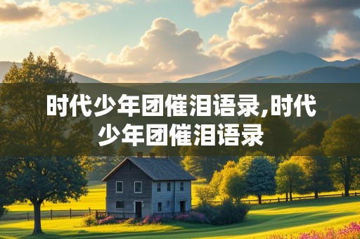 时代少年团催泪语录,时代少年团催泪语录