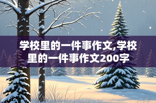 学校里的一件事作文,学校里的一件事作文200字