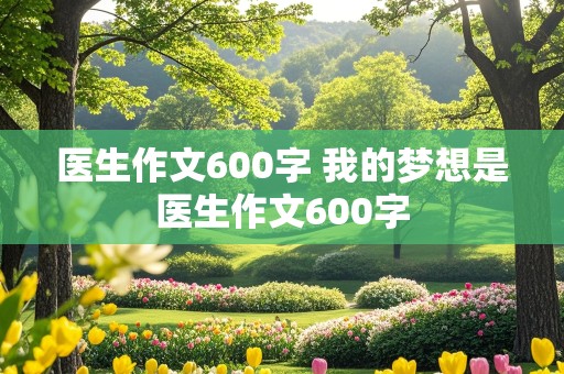 医生作文600字 我的梦想是医生作文600字