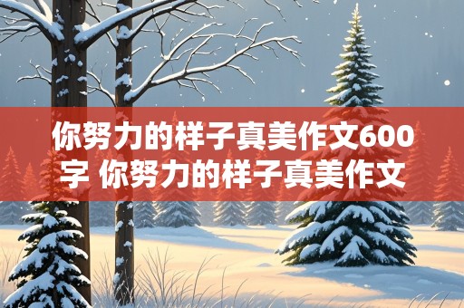 你努力的样子真美作文600字 你努力的样子真美作文600字初中