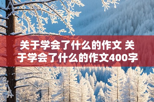 关于学会了什么的作文 关于学会了什么的作文400字