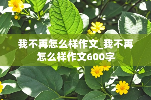 我不再怎么样作文_我不再怎么样作文600字