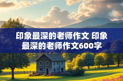 印象最深的老师作文 印象最深的老师作文600字