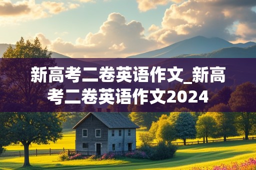 新高考二卷英语作文_新高考二卷英语作文2024