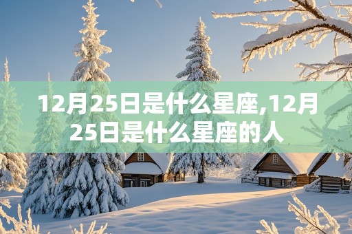 12月25日是什么星座,12月25日是什么星座的人