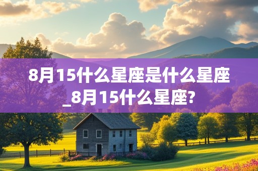 8月15什么星座是什么星座_8月15什么星座?