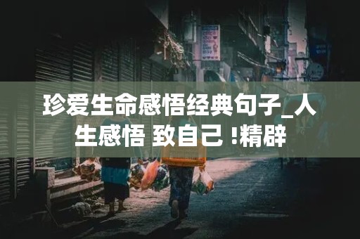 珍爱生命感悟经典句子_人生感悟 致自己 !精辟