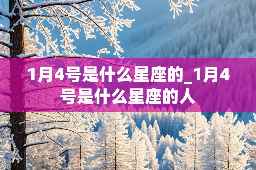 1月4号是什么星座的_1月4号是什么星座的人