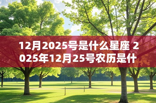 12月2025号是什么星座 2025年12月25号农历是什么?