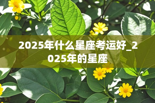 2025年什么星座考运好_2025年的星座