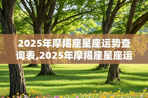 2025年摩羯座星座运势查询表,2025年摩羯座星座运势查询表最新