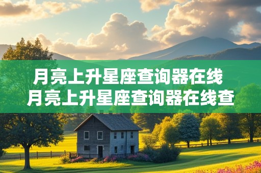 月亮上升星座查询器在线 月亮上升星座查询器在线查询