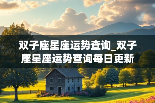 双子座星座运势查询_双子座星座运势查询每日更新