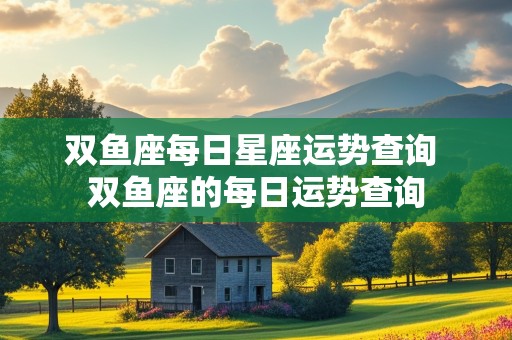 双鱼座每日星座运势查询 双鱼座的每日运势查询