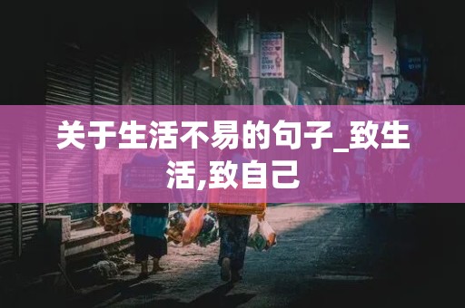 关于生活不易的句子_致生活,致自己