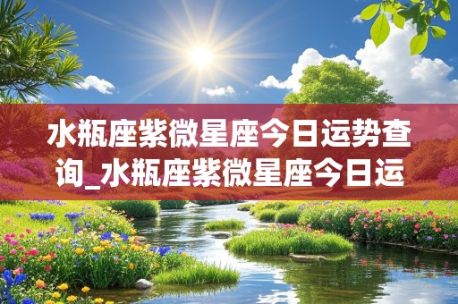 水瓶座紫微星座今日运势查询_水瓶座紫微星座今日运势查询女性