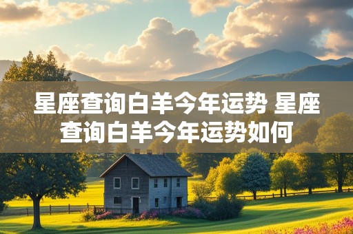 星座查询白羊今年运势 星座查询白羊今年运势如何