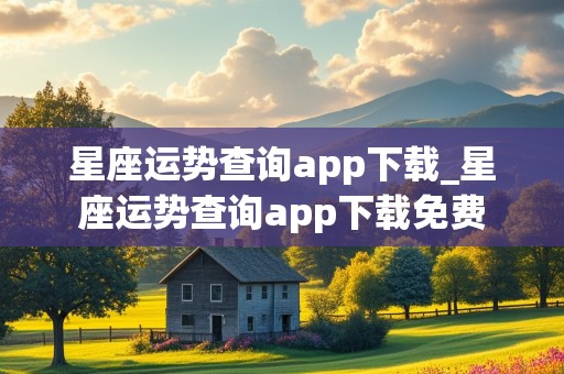 星座运势查询app下载_星座运势查询app下载免费