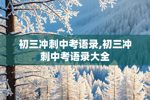 初三冲刺中考语录,初三冲刺中考语录大全