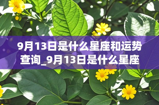 9月13日是什么星座和运势查询_9月13日是什么星座?