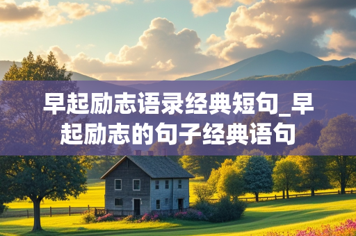 早起励志语录经典短句_早起励志的句子经典语句