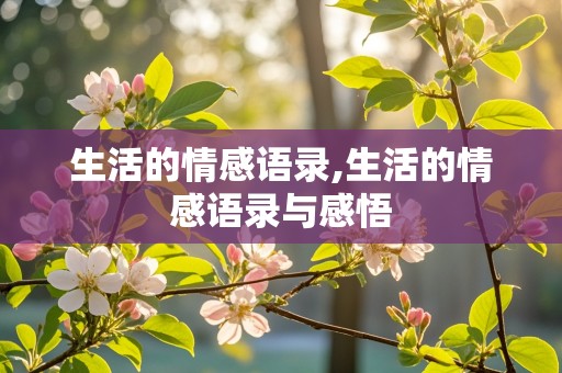 生活的情感语录,生活的情感语录与感悟