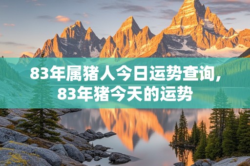 83年属猪人今日运势查询,83年猪今天的运势