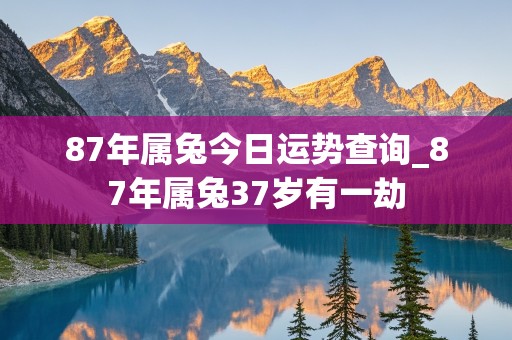 87年属兔今日运势查询_87年属兔37岁有一劫