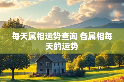 每天属相运势查询 各属相每天的运势