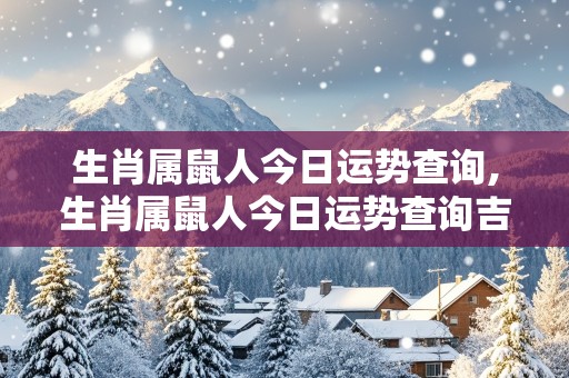 生肖属鼠人今日运势查询,生肖属鼠人今日运势查询吉凶