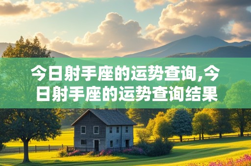 今日射手座的运势查询,今日射手座的运势查询结果