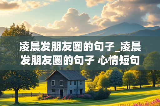 凌晨发朋友圈的句子_凌晨发朋友圈的句子 心情短句