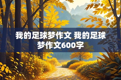 我的足球梦作文 我的足球梦作文600字