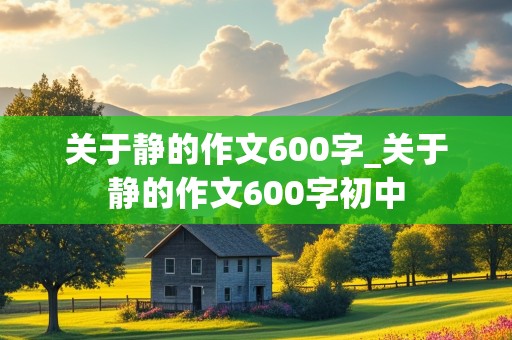 关于静的作文600字_关于静的作文600字初中