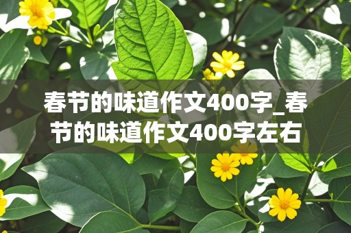 春节的味道作文400字_春节的味道作文400字左右