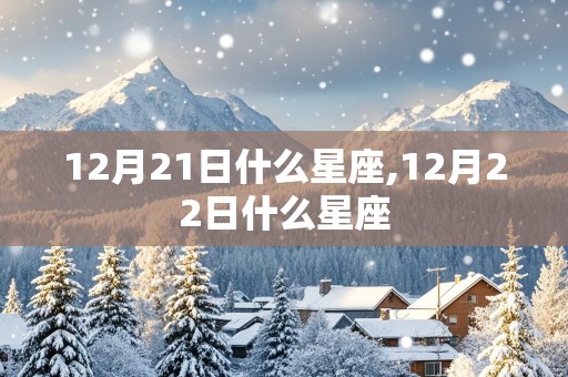 12月21日什么星座,12月22日什么星座