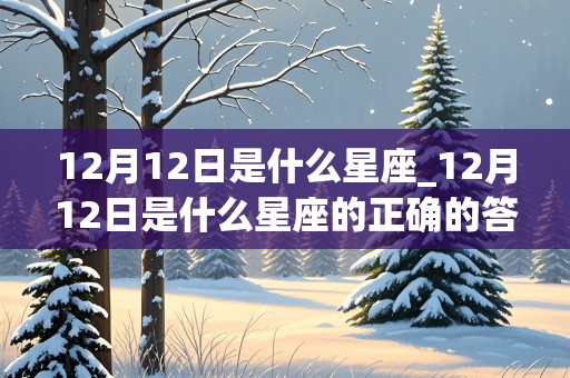 12月12日是什么星座_12月12日是什么星座的正确的答案