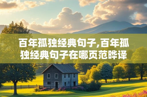 百年孤独经典句子,百年孤独经典句子在哪页范晔译