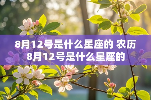 8月12号是什么星座的 农历8月12号是什么星座的