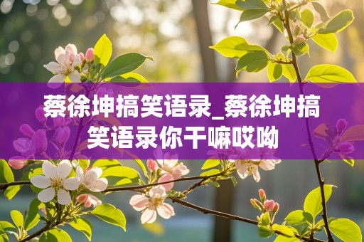 蔡徐坤搞笑语录_蔡徐坤搞笑语录你干嘛哎呦